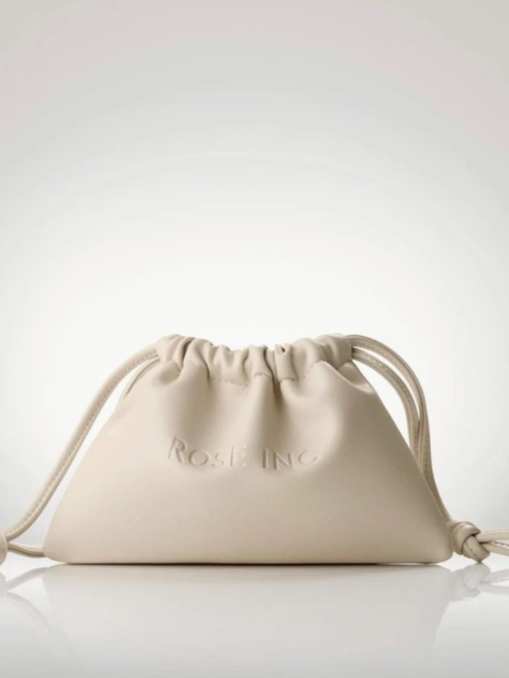 Rose Inc | Pouch | Rose Inc Cream Drawstring Pouch